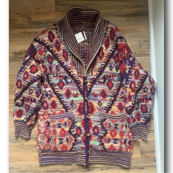 Free People Home on the Range Cardigan Sweater Size-S NWT - Picture 2 of 10